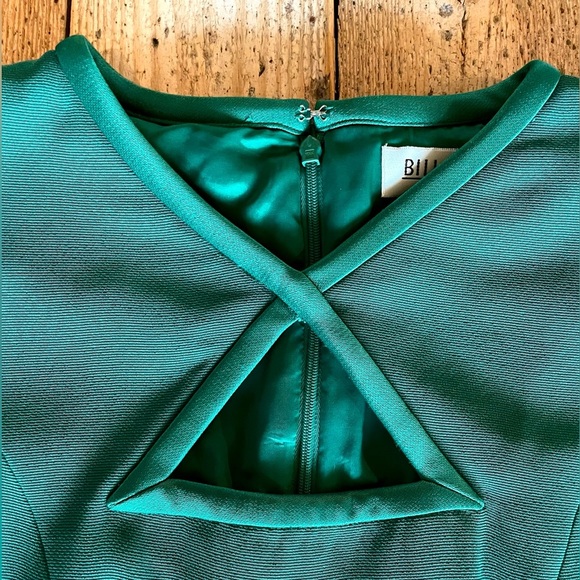 Bill Blass Vintage Emerald Green Dress with Gold Button Cuffs Size 6 - Picture 5 of 7